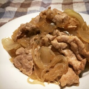 ご飯が進む～♪豚肉と糸こんにゃくの炒め煮